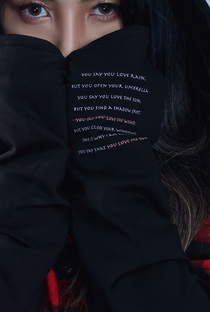 Quote Design Alone Flannel Girl Hoodie