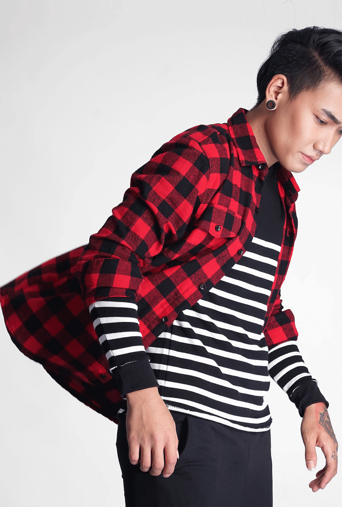 Flannel Black and Red Boy Shirt