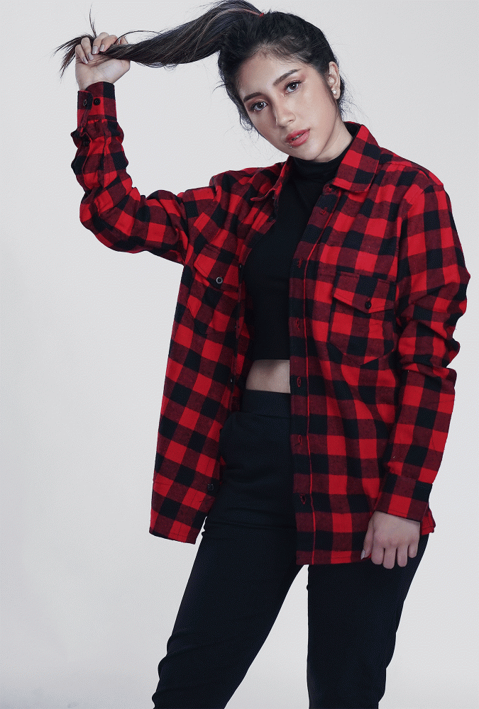 Flannel Black and Red Girl Shirt
