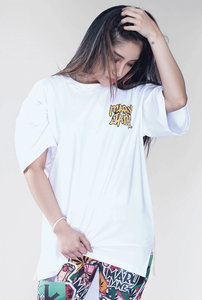 Mary Jane Girl T-Shirt  (White) Design 1